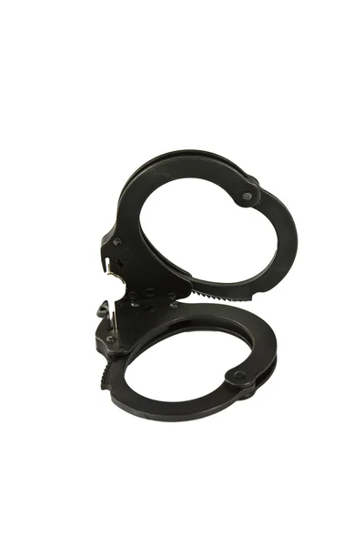 Black oxide handcuffs — Stock Photo, Image