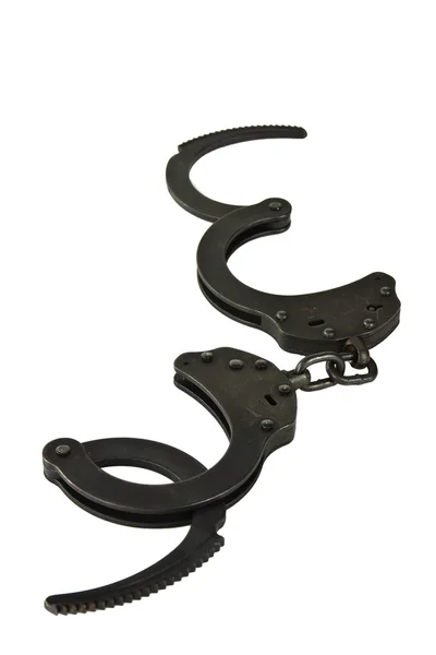 Black oxide handcuffs — Stock Photo, Image