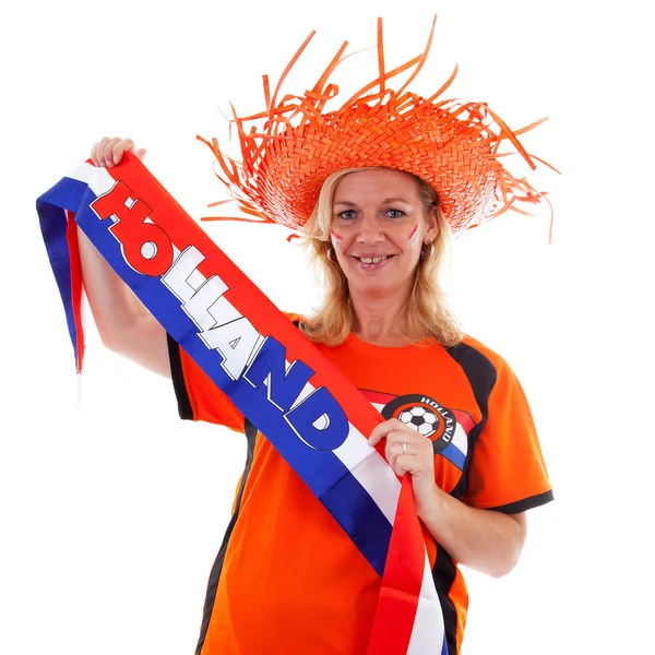 Dutch female soccer suporter — Stock Photo, Image