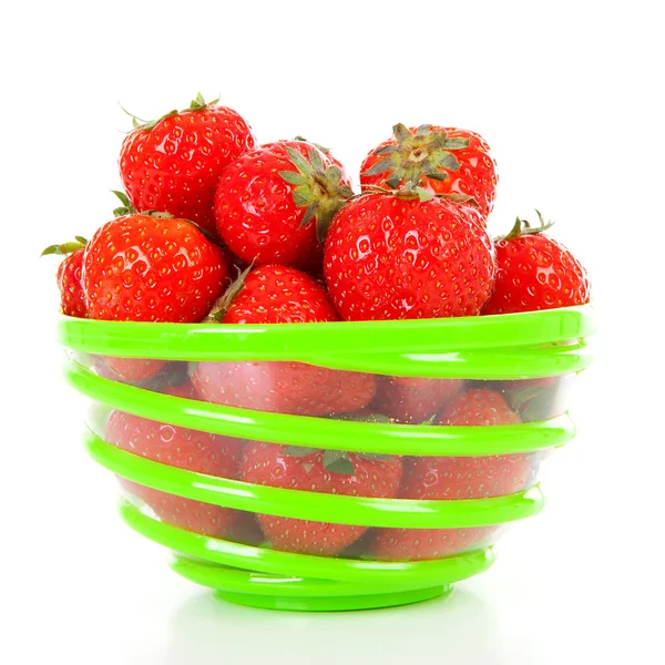 Bowl with fresh strawberries — Stock Photo, Image