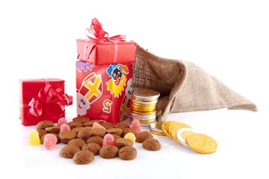 tipik Hollanda kutlama: sinterklaas sürprizlerle çanta ve