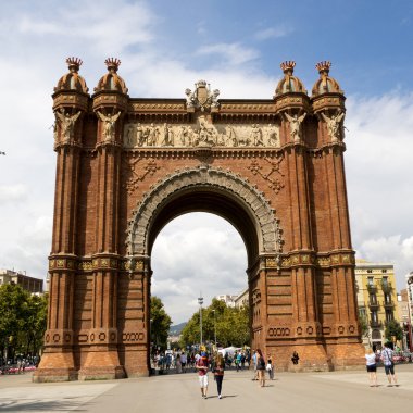 Barcelona, İspanya - Eylül 09: Parc de la Ciutadella ark ile