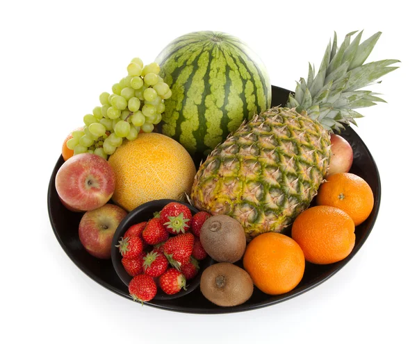 健康的な果物がたくさんある大きなプレート — ストック写真