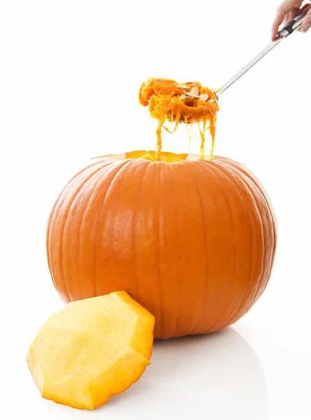 Zucca arancione vuota per Halloween — Foto Stock