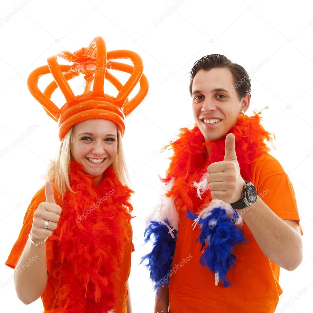 Couple of Dutch soccer supporters