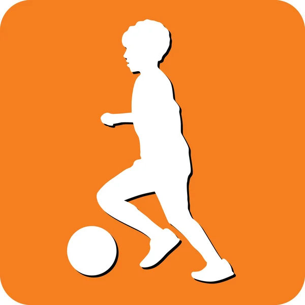 Criança jogar futebol — Vetor de Stock