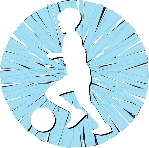 Un gamin joue au foot. — Image vectorielle