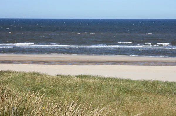 Longa praia de areia solitária — Fotografia de Stock