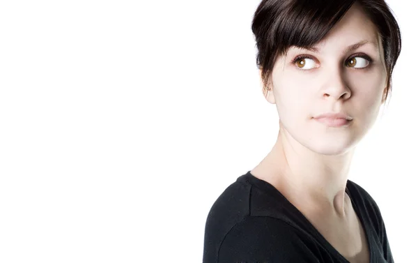 Retrato de mujer joven con espacio de copia — Foto de Stock