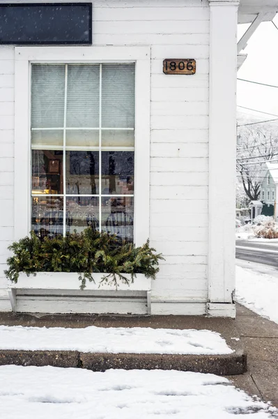 Storico edificio del New England in inverno — Foto Stock