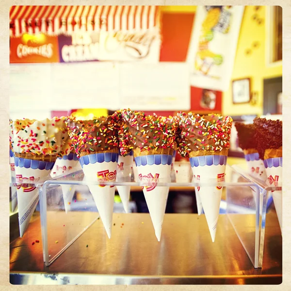 아이스크림 콘, 필터링 된 instagram 스타일 — 스톡 사진