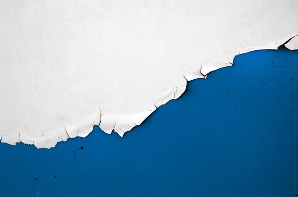 Blue and white peeling paint chips — Stock Photo, Image