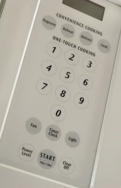 흰색 전자 렌지 버튼 — 스톡 사진