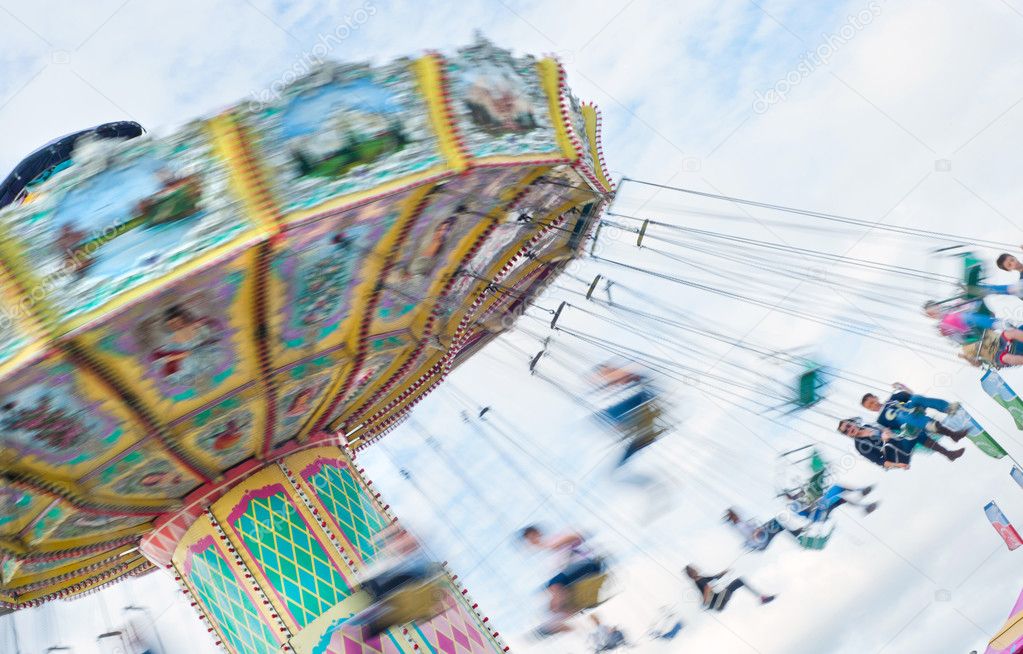 Swinging ride at carnival