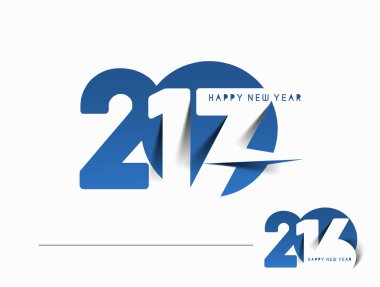 Mutlu yeni yıl 2016 ve 2017 metin tasarlamak vektör