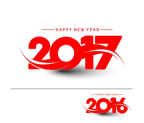 Boldog új évet 2017 & 2016 szöveg Design vektor — Stock Vector