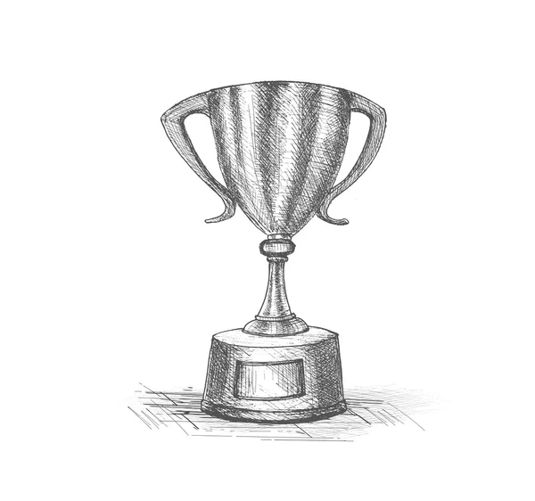 Trofeo mano disegnare icona vettoriale Illustrazione — Vettoriale Stock