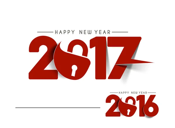 Bonne année 2017 & 2016 Text Design vecteur — Image vectorielle