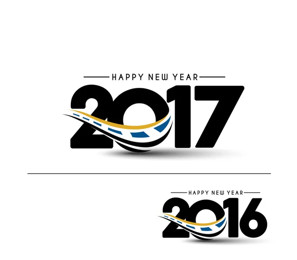 Šťastný nový rok 2017 & 2016 Text Design vektor — Stockový vektor