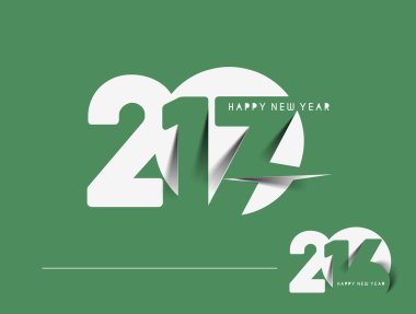 Mutlu yeni yıl 2016 ve 2017 metin tasarlamak vektör