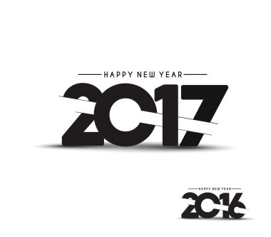 Mutlu yeni yıl 2016 ve 2017 metin tasarlamak vektör