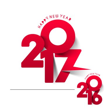 Mutlu yeni yıl 2016 ve 2017 metin tasarlamak vektör