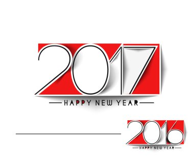 Mutlu yeni yıl 2016 ve 2017 metin tasarlamak vektör