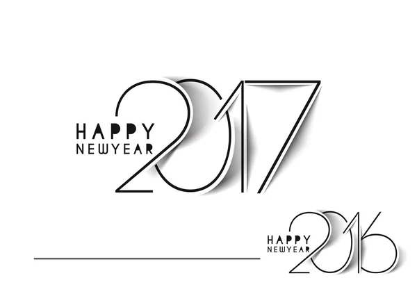 Felice anno nuovo 2017 & 2016 Text Design vector — Vettoriale Stock