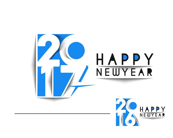 Happy new year 2017 & 2016 Text Design vector — Stock Vector