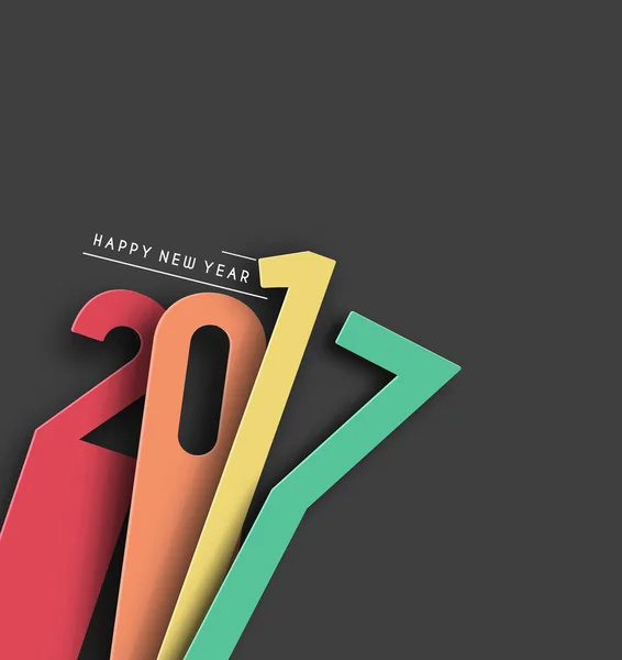 Happy new year 2017 Text Design vector — Stock Vector