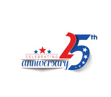 25. Yıldönümü Kutlama Vektörü Tasarımı.
