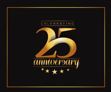 25th Years Anniversary Celebration Design.  clipart