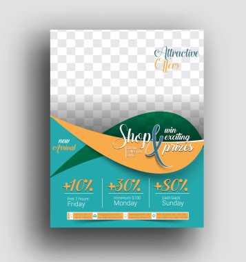 Shopping Center Store Flyer & Poster Template clipart