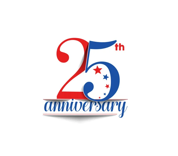 25η επέτειος εορτασμός σχεδιασμός διάνυσμα. — Διανυσματικό Αρχείο
