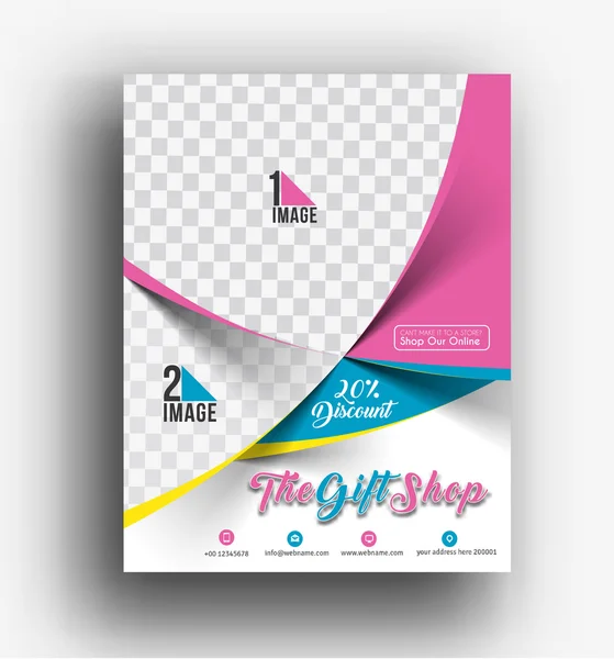 Cadeau winkel flyer & poster voorbladsjabloon — Stockvector