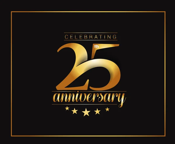 25º Aniversario Celebración Diseño . — Vector de stock