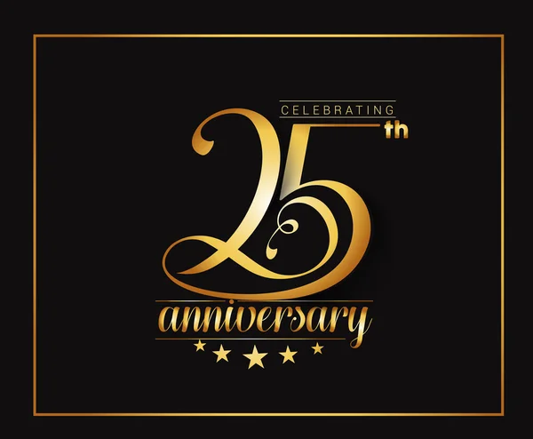 Venticinquesimo anniversario Celebrazione Design . — Vettoriale Stock