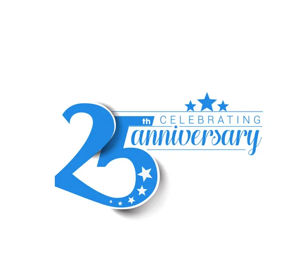 25 jaar verjaardag viering ontwerp. — Stockvector