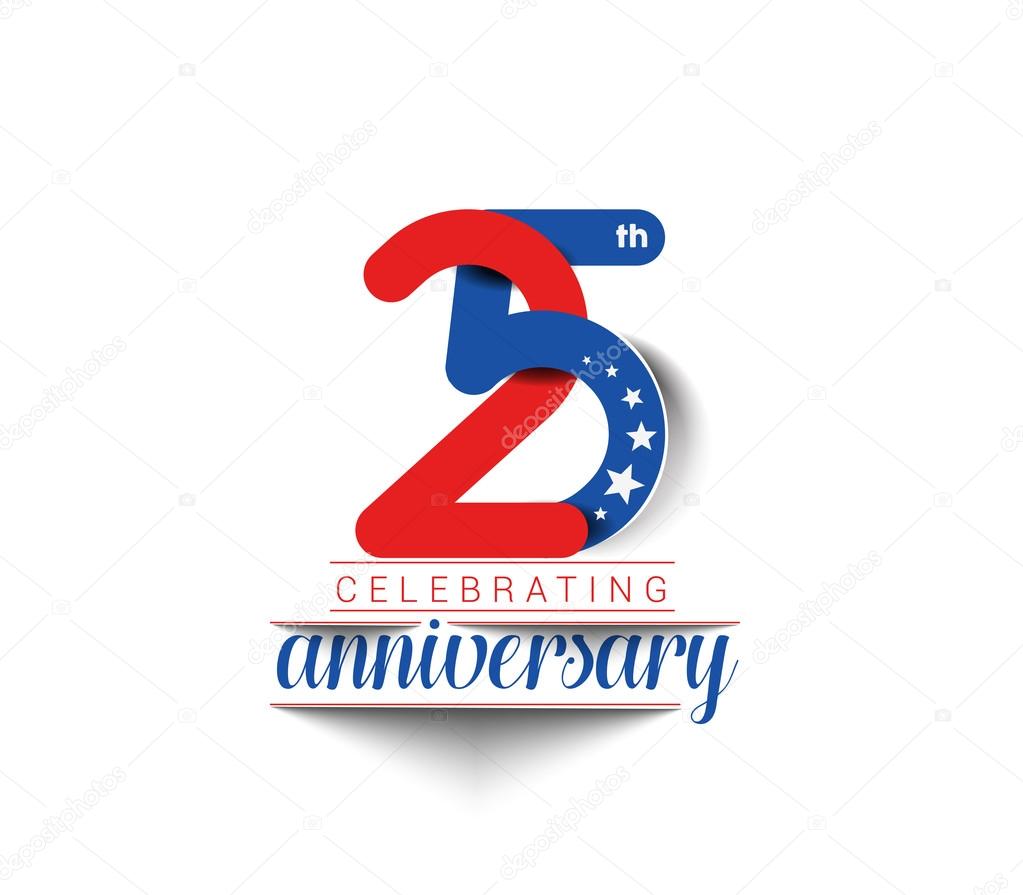 25th Years Anniversary Celebration Vector Design.
