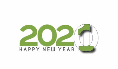 Mutlu yıllar 2021 Metin Tasarım Afişi, Vektör illüstrasyonu.