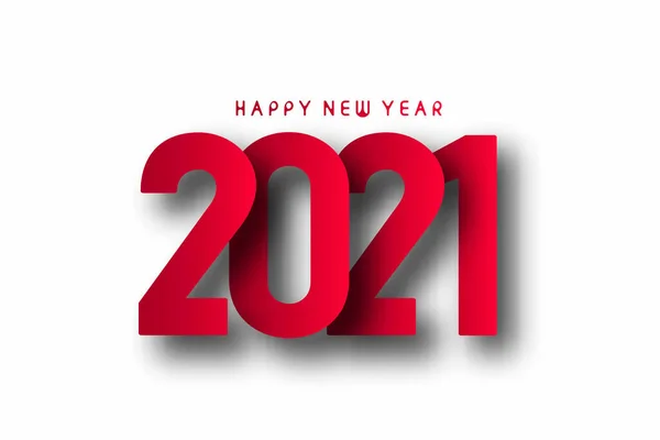 Happy New Year 2021 Text Typography Design Banner Poster Vector — Stock Vector