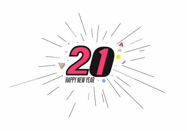 Feliz Año Nuevo 2021 Texto Tipografía Diseño Banner Poster Vector — Archivo Imágenes Vectoriales