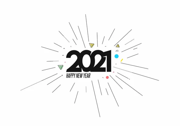 Feliz Año Nuevo 2021 Texto Tipografía Diseño Banner Poster Vector — Archivo Imágenes Vectoriales