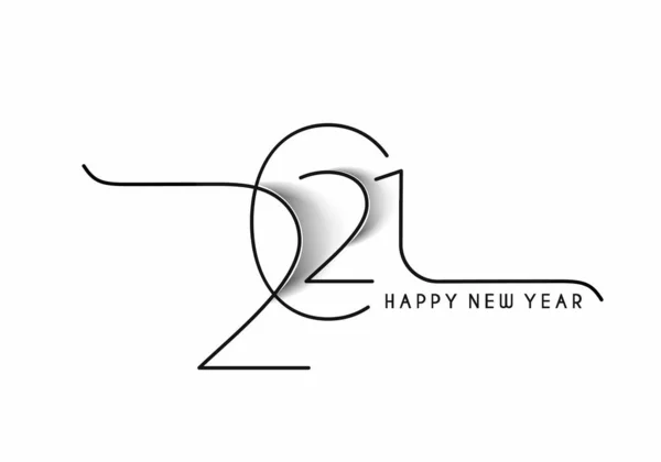 Bonne Année 2021 Typographie Texte Design Affiche Bannière Illustration Vectorielle — Image vectorielle