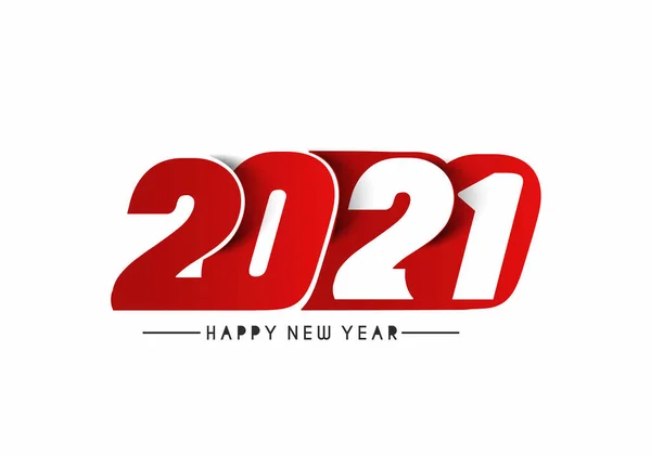 Happy New Year 2021 Text Typography Design Banner Poster Vector — Stock Vector