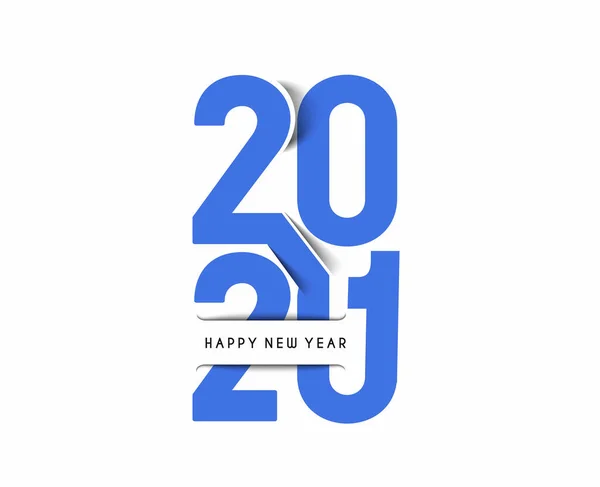Gelukkig Nieuwjaar 2021 Tekst Typografie Ontwerp Banner Poster Vector Illustratie — Stockvector
