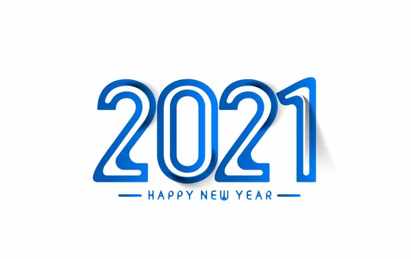 新年快乐2021年文字字体设计横幅招贴画 矢量图解 — 图库矢量图片