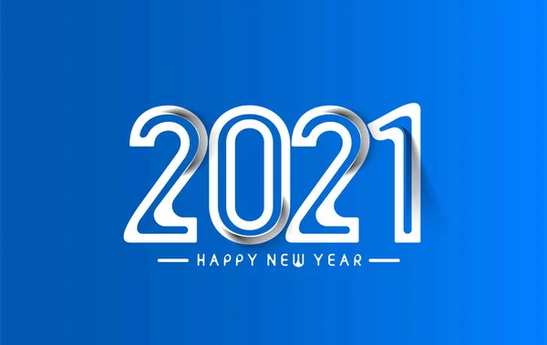 Happy New Year 2021 Text Typography Design Banner Poster Vector — 스톡 벡터