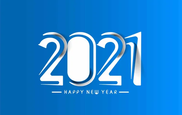 Happy New Year 2021 Text Typography Design Banner Poster Vector — 스톡 벡터