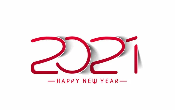 Happy New Year 2021 Text Typography Design Banner Poster Vector — Stock Vector